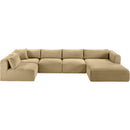 Meridian Shaggy Camel Corduroy Performance Fabric Modular Sectional IMAGE 6