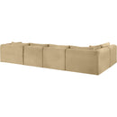 Meridian Shaggy Camel Corduroy Performance Fabric Modular Sectional IMAGE 7