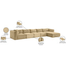 Meridian Shaggy Camel Corduroy Performance Fabric Modular Sectional IMAGE 13