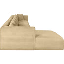 Meridian Shaggy Camel Corduroy Performance Fabric Modular Sectional IMAGE 4