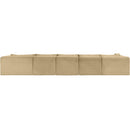 Meridian Shaggy Camel Corduroy Performance Fabric Modular Sectional IMAGE 5