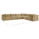 Meridian Shaggy Camel Corduroy Performance Fabric Modular Sectional IMAGE 12