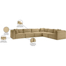 Meridian Shaggy Camel Corduroy Performance Fabric Modular Sectional IMAGE 13