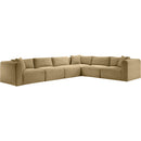Meridian Shaggy Camel Corduroy Performance Fabric Modular Sectional IMAGE 3
