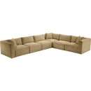 Meridian Shaggy Camel Corduroy Performance Fabric Modular Sectional IMAGE 6