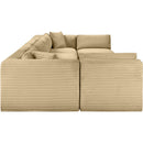 Meridian Shaggy Camel Corduroy Performance Fabric Modular Sectional IMAGE 4