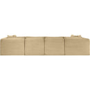 Meridian Shaggy Camel Corduroy Performance Fabric Modular Sectional IMAGE 5