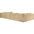 Meridian Shaggy Camel Corduroy Performance Fabric Modular Sectional IMAGE 7