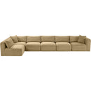 Meridian Shaggy Camel Corduroy Performance Fabric Modular Sectional IMAGE 5