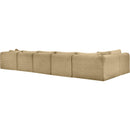 Meridian Shaggy Camel Corduroy Performance Fabric Modular Sectional IMAGE 6