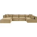 Meridian Shaggy Camel Corduroy Performance Fabric Modular Sectional IMAGE 3