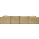 Meridian Shaggy Camel Corduroy Performance Fabric Modular Sectional IMAGE 5