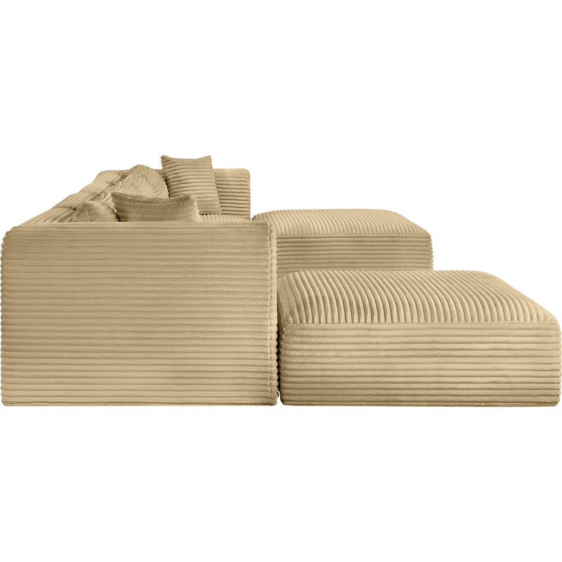 Meridian Shaggy Camel Corduroy Performance Fabric Modular Sectional IMAGE 4