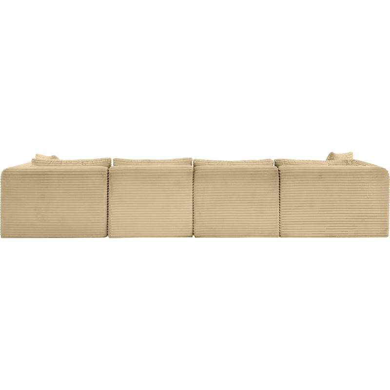 Meridian Shaggy Camel Corduroy Performance Fabric Modular Sectional IMAGE 5