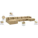 Meridian Shaggy Camel Corduroy Performance Fabric Modular Sectional IMAGE 14