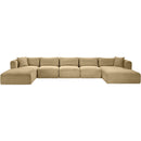 Meridian Shaggy Camel Corduroy Performance Fabric Modular Sectional IMAGE 3