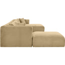 Meridian Shaggy Camel Corduroy Performance Fabric Modular Sectional IMAGE 4