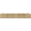 Meridian Shaggy Camel Corduroy Performance Fabric Modular Sectional IMAGE 5