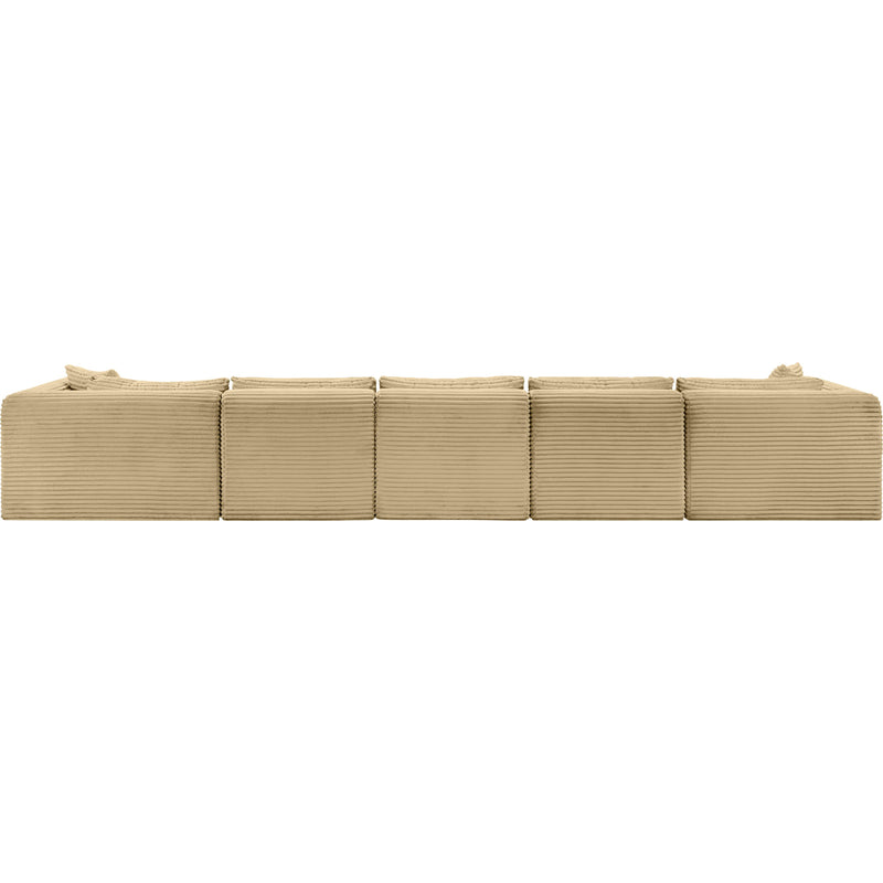 Meridian Shaggy Camel Corduroy Performance Fabric Modular Sectional IMAGE 5