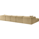 Meridian Shaggy Camel Corduroy Performance Fabric Modular Sectional IMAGE 7