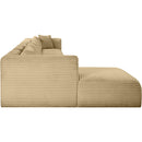 Meridian Shaggy Camel Corduroy Performance Fabric Modular Sectional IMAGE 4