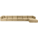 Meridian Shaggy Camel Corduroy Performance Fabric Modular Sectional IMAGE 6