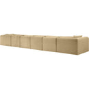 Meridian Shaggy Camel Corduroy Performance Fabric Modular Sectional IMAGE 7