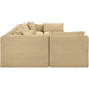 Meridian Shaggy Camel Corduroy Performance Fabric Modular Sectional IMAGE 4