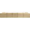Meridian Shaggy Camel Corduroy Performance Fabric Modular Sectional IMAGE 5