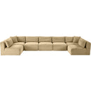 Meridian Shaggy Camel Corduroy Performance Fabric Modular Sectional IMAGE 6