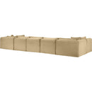 Meridian Shaggy Camel Corduroy Performance Fabric Modular Sectional IMAGE 7