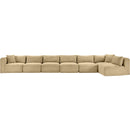 Meridian Shaggy Camel Corduroy Performance Fabric Modular Sectional IMAGE 3