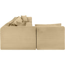 Meridian Shaggy Camel Corduroy Performance Fabric Modular Sectional IMAGE 4