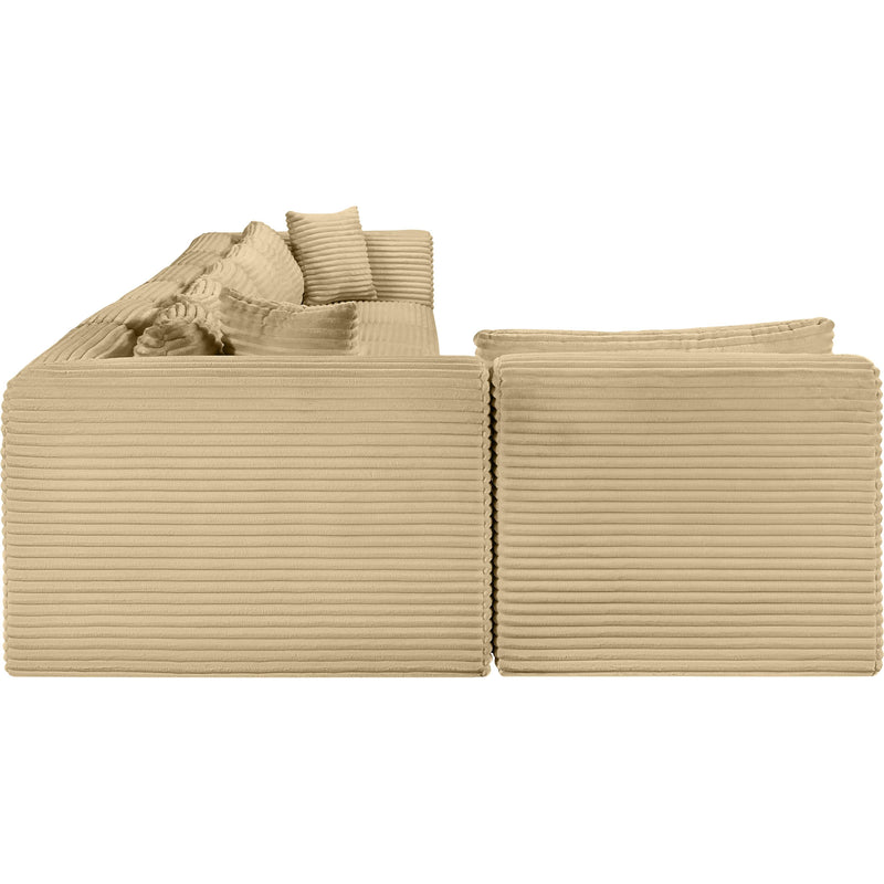 Meridian Shaggy Camel Corduroy Performance Fabric Modular Sectional IMAGE 4
