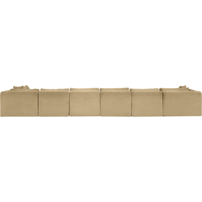 Meridian Shaggy Camel Corduroy Performance Fabric Modular Sectional IMAGE 5