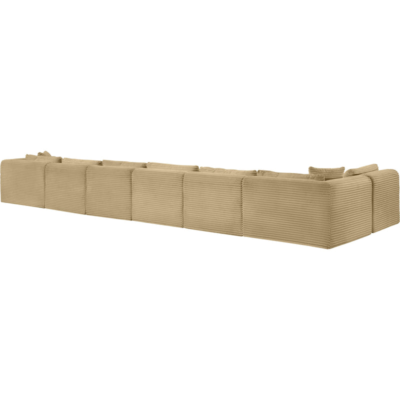Meridian Shaggy Camel Corduroy Performance Fabric Modular Sectional IMAGE 7