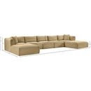 Meridian Shaggy Camel Corduroy Performance Fabric Modular Sectional IMAGE 11