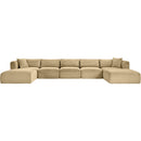 Meridian Shaggy Camel Corduroy Performance Fabric Modular Sectional IMAGE 3