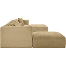 Meridian Shaggy Camel Corduroy Performance Fabric Modular Sectional IMAGE 4
