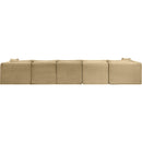 Meridian Shaggy Camel Corduroy Performance Fabric Modular Sectional IMAGE 5