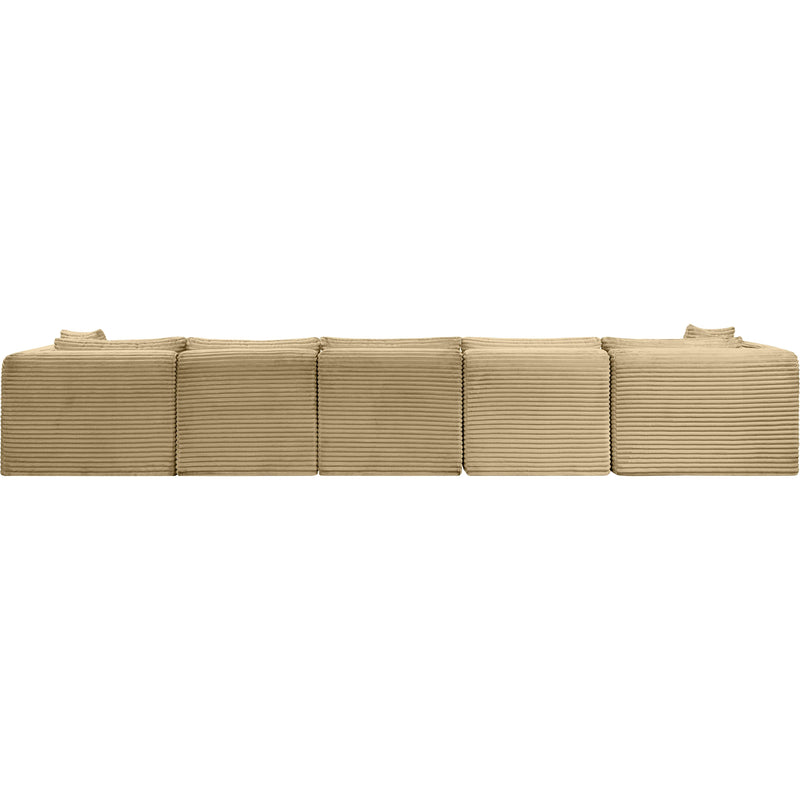 Meridian Shaggy Camel Corduroy Performance Fabric Modular Sectional IMAGE 5