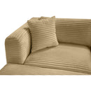 Meridian Shaggy Camel Corduroy Performance Fabric Modular Sectional IMAGE 10