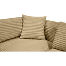 Meridian Shaggy Camel Corduroy Performance Fabric Modular Sectional IMAGE 11