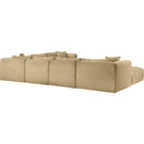 Meridian Shaggy Camel Corduroy Performance Fabric Modular Sectional IMAGE 7