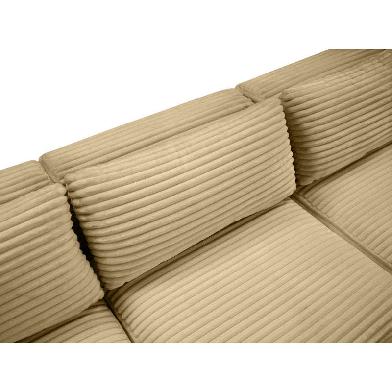 Meridian Shaggy Camel Corduroy Performance Fabric Modular Sectional IMAGE 8