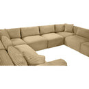 Meridian Shaggy Camel Corduroy Performance Fabric Modular Sectional IMAGE 11
