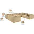Meridian Shaggy Camel Corduroy Performance Fabric Modular Sectional IMAGE 14