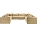 Meridian Shaggy Camel Corduroy Performance Fabric Modular Sectional IMAGE 3