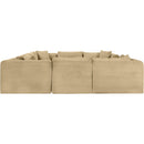 Meridian Shaggy Camel Corduroy Performance Fabric Modular Sectional IMAGE 4