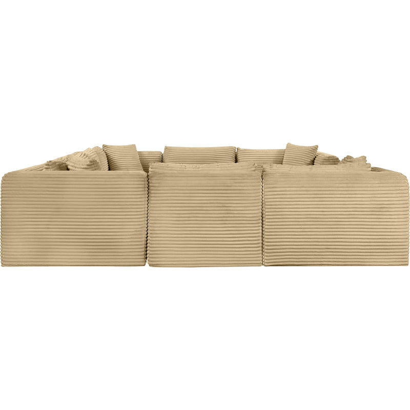 Meridian Shaggy Camel Corduroy Performance Fabric Modular Sectional IMAGE 4